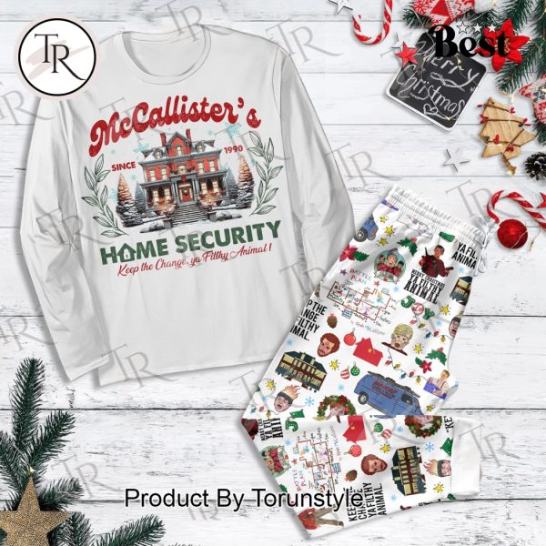 Home Alone Film McCallister’s Since 1990 Home Security Keep The Change, Ya Filthy Animal! Merry Christmas Pajamas Set