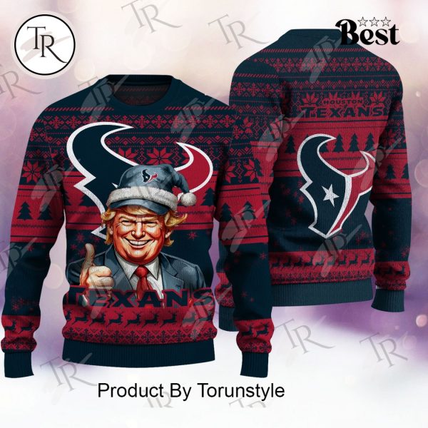 Houston Texans Christmas Donald Trump Knitted Sweater