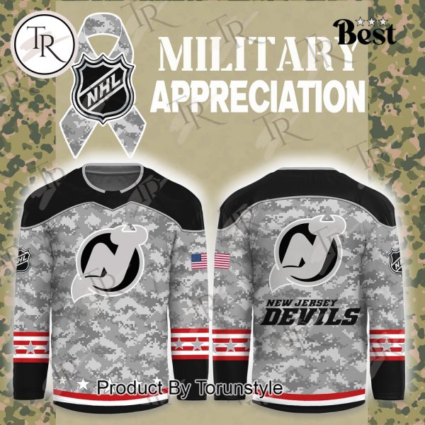 NHL New Jersey Devils Arctic Camo 2024 Salute to Service Club Hockey Jersey