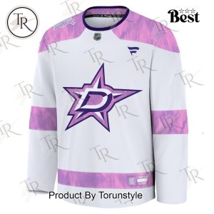 NHL Dallas Stars 2024 Hockey Fights Cancer Practice Jersey – White