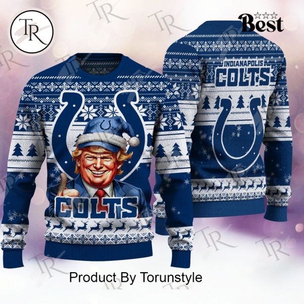 Indianapolis Colts Christmas Donald Trump Knitted Sweater