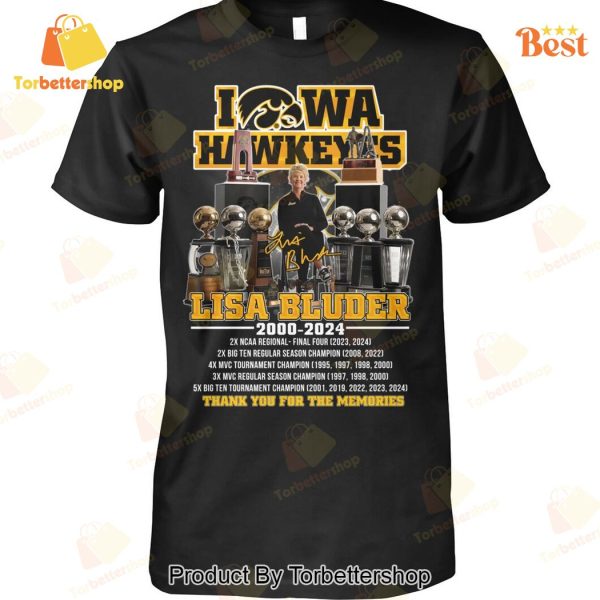 Iowa Hawkeyes Lisa Bluder 2000-2024 Signature Thank You For The Memories Unisex T-Shirt