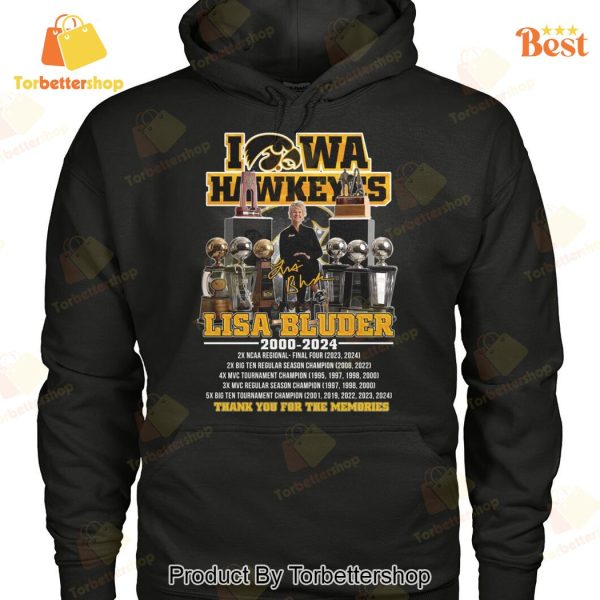 Iowa Hawkeyes Lisa Bluder 2000-2024 Signature Thank You For The Memories Unisex T-Shirt