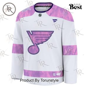 NHL St. Louis Blues 2024 Hockey Fights Cancer Practice Jersey – White