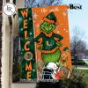 NCAA Michigan Wolverines Football Grinch Welcome Christmas Garden Flag – Custom Name