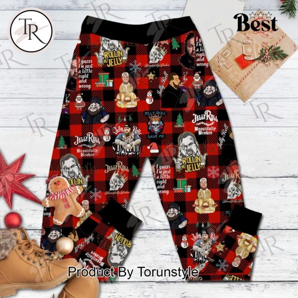 Jelly Roll Have A Holly Jolly Christmas Pajamas Set