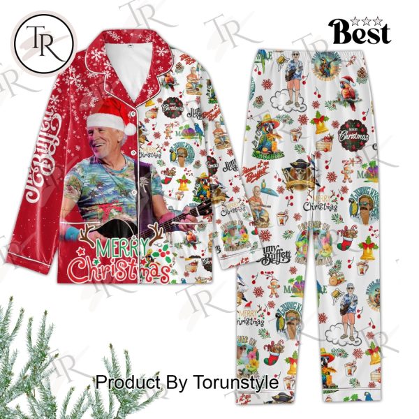 Jimmy Buffett Merry Christmas Button Down Pajamas Set