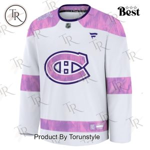 NHL Montreal Canadiens 2024 Hockey Fights Cancer Practice Jersey – White