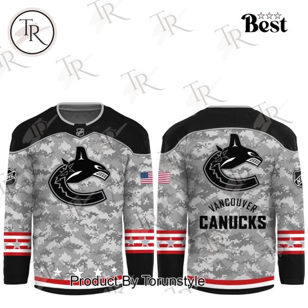 NHL Vancouver Canucks Arctic Camo 2024 Salute to Service Club Hockey Jersey