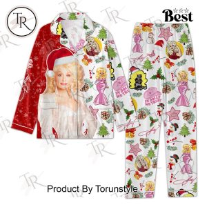 Dolly Parton In Dolly We Trust Merry Christmas Button Down Pajamas Set