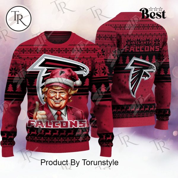 Atlanta Falcons Christmas Donald Trump Knitted Sweater