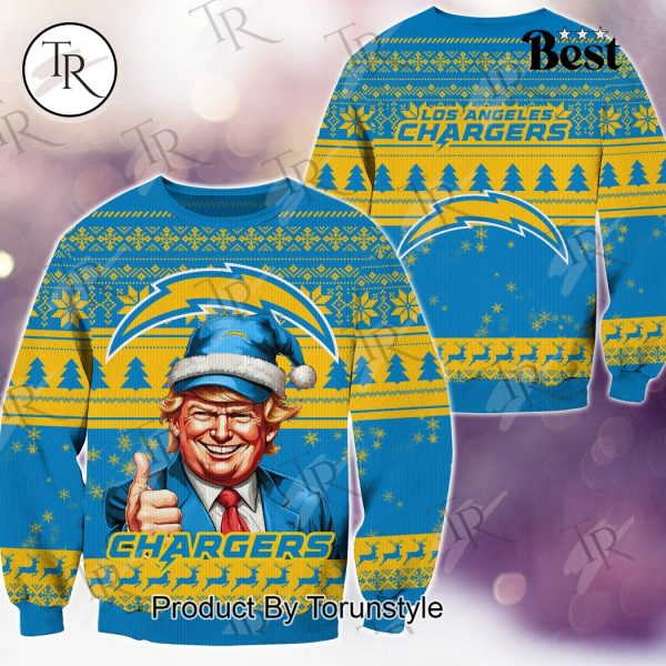 Los Angeles Chargers Christmas Donald Trump Knitted Sweater