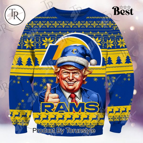 Los Angeles Rams Christmas Donald Trump Knitted Sweater