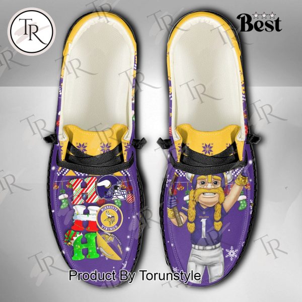 NFL Minnesota Vikings Ho Ho Ho Christmas Custom Name Hey Dude Shoes