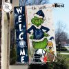 NFL Jacksonville Jaguars Football Grinch Welcome Christmas Garden Flag – Custom Name