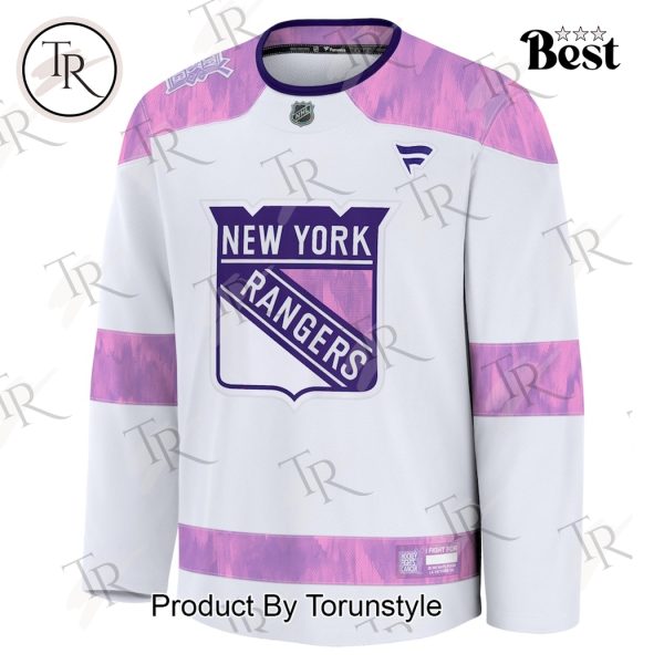 NHL New York Rangers 2024 Hockey Fights Cancer Practice Jersey – White