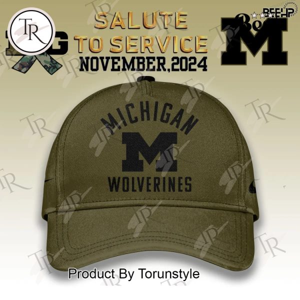 Michigan Wolverines Camo 2024 Salute to Service Combo Hoodie, Longpants, Cap