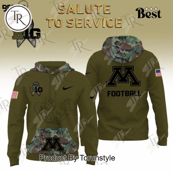 Minnesota Golden Gophers Camo 2024 Salute to Service Combo Hoodie, Longpants, Cap