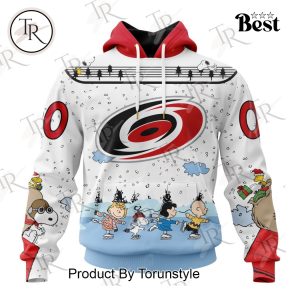 NHL Carolina Hurricanes Special Peanuts Ice Skating Design Hoodie