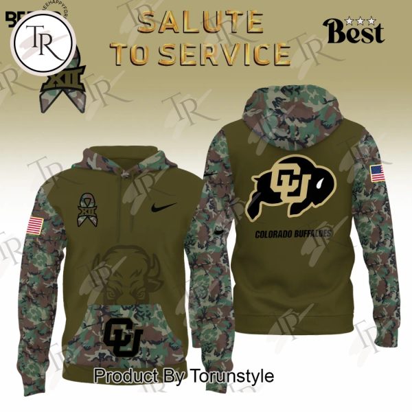 Colorado Buffaloes Camo 2024 Salute to Service Combo Hoodie, Longpants, Cap