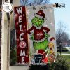 NCAA NC State Wolfpack Football Grinch Welcome Christmas Garden Flag – Custom Name