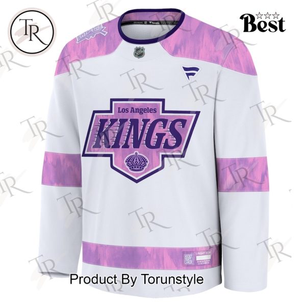 NHL Los Angeles Kings 2024 Hockey Fights Cancer Practice Jersey – White