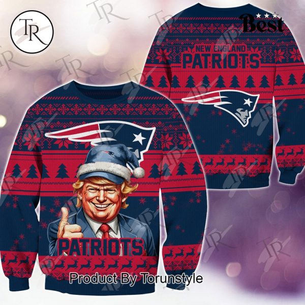 New England Patriots Christmas Donald Trump Knitted Sweater