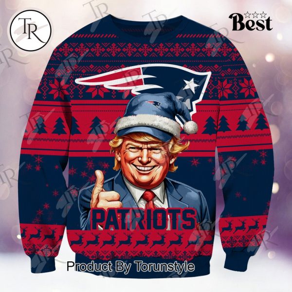 New England Patriots Christmas Donald Trump Knitted Sweater