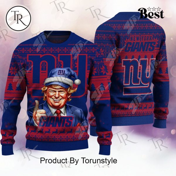 New York Giants Christmas Donald Trump Knitted Sweater