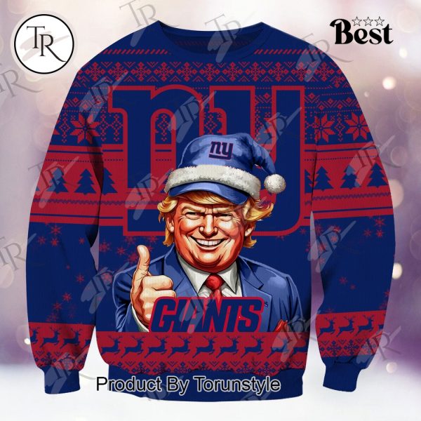 New York Giants Christmas Donald Trump Knitted Sweater