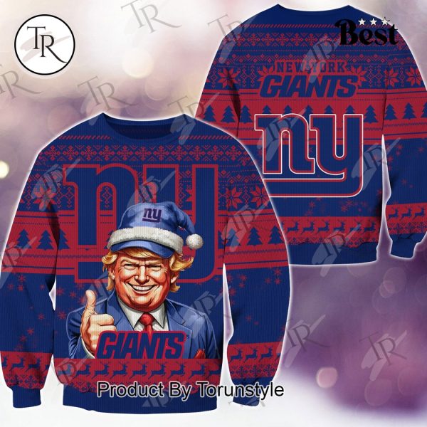 New York Giants Christmas Donald Trump Knitted Sweater