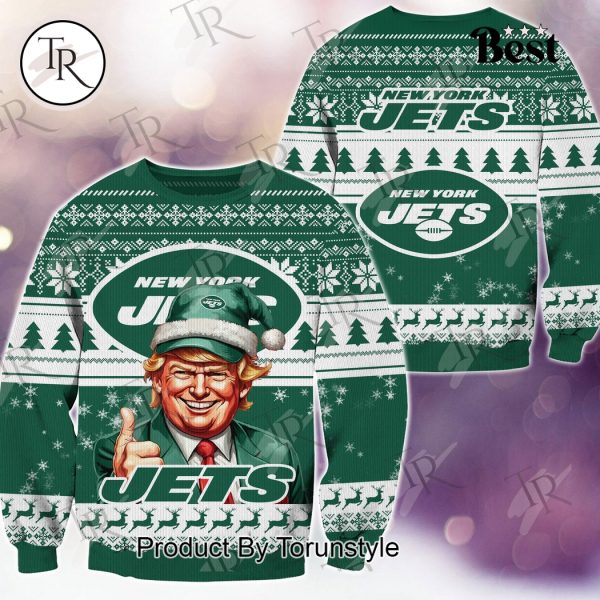 New York Jets Christmas Donald Trump Knitted Sweater