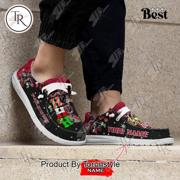 NFL Atlanta Falcons Ho Ho Ho Christmas Custom Name Hey Dude Shoes