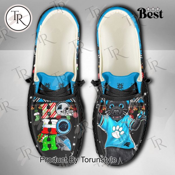 NFL Carolina Panthers Ho Ho Ho Christmas Custom Name Hey Dude Shoes