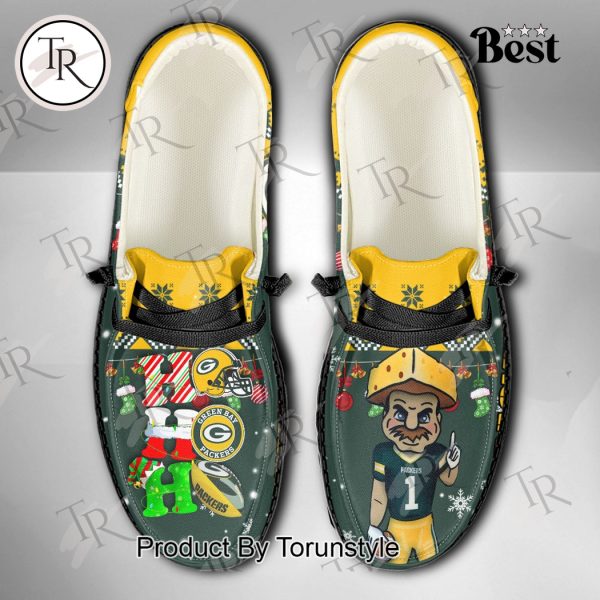 NFL Green Bay Packers Ho Ho Ho Christmas Custom Name Hey Dude Shoes