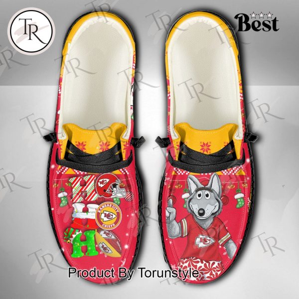 NFL Kansas City Chiefs Ho Ho Ho Christmas Custom Name Hey Dude Shoes