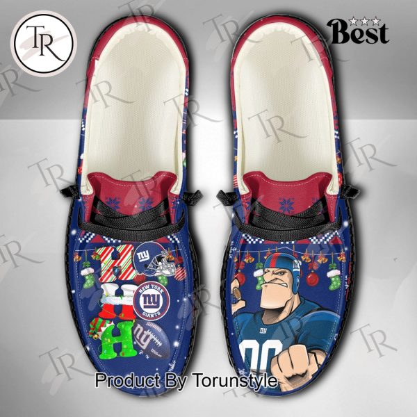 NFL New York Giants Ho Ho Ho Christmas Custom Name Hey Dude Shoes