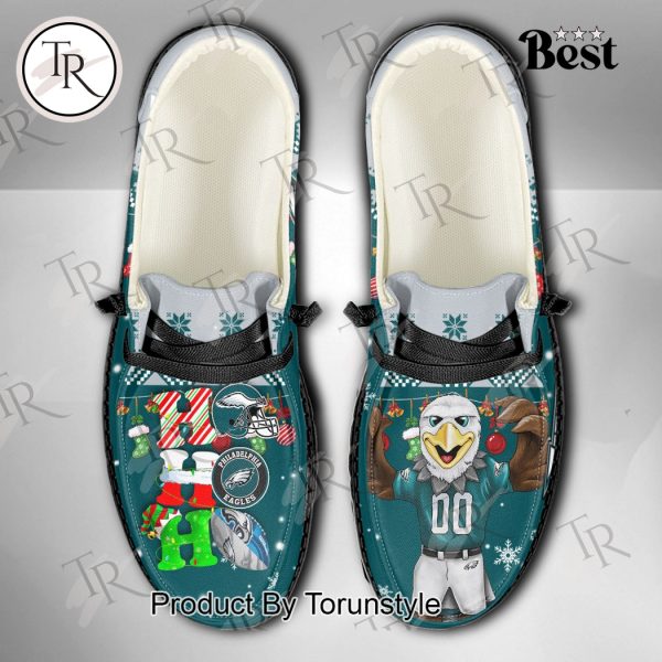 NFL Philadelphia Eagles Ho Ho Ho Christmas Custom Name Hey Dude Shoes