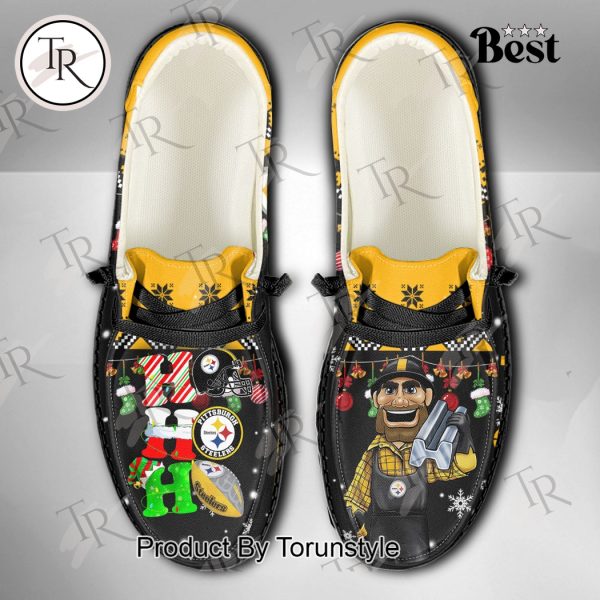 NFL Pittsburgh Steelers Ho Ho Ho Christmas Custom Name Hey Dude Shoes