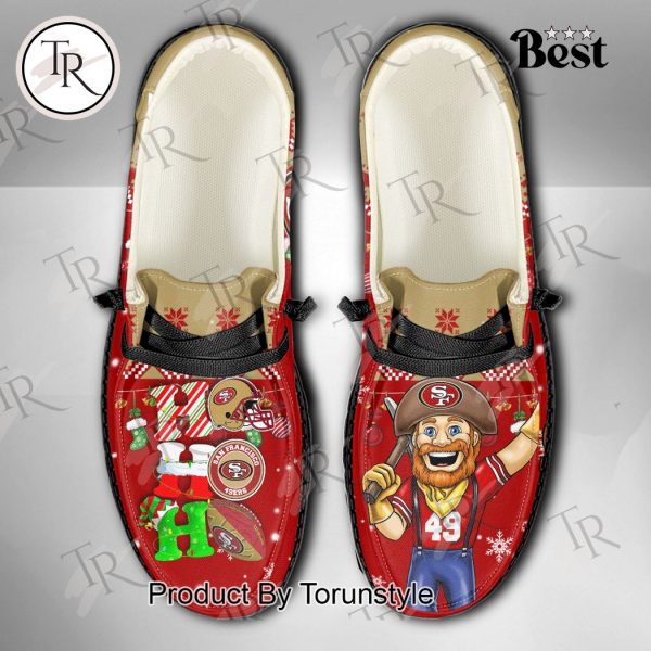 NFL San Francisco 49ers Ho Ho Ho Christmas Custom Name Hey Dude Shoes