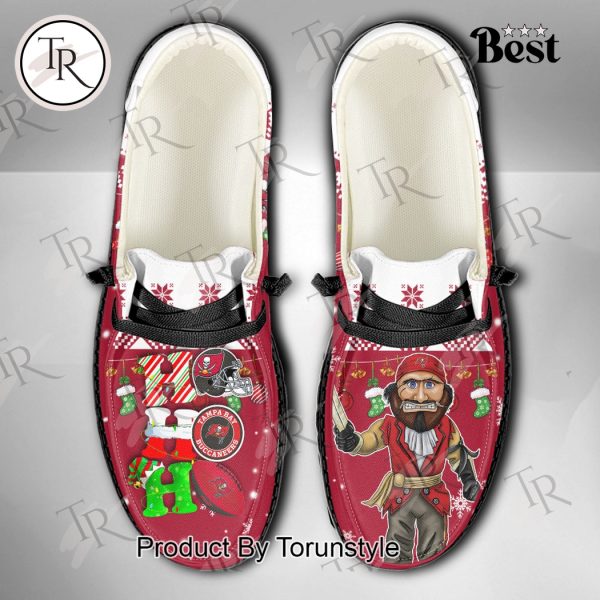 NFL Tampa Bay Buccaneers Ho Ho Ho Christmas Custom Name Hey Dude Shoes