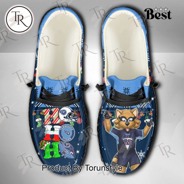 NFL Tennessee Titans Ho Ho Ho Christmas Custom Name Hey Dude Shoes