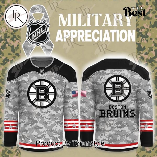 NHL Boston Bruins Arctic Camo 2024 Salute to Service Club Hockey Jersey