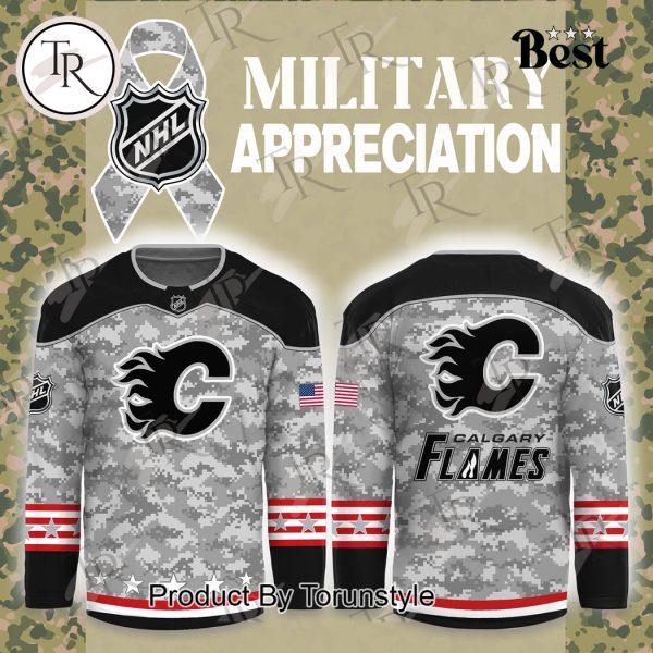 NHL Calgary Flames Arctic Camo 2024 Salute to Service Club Hockey Jersey