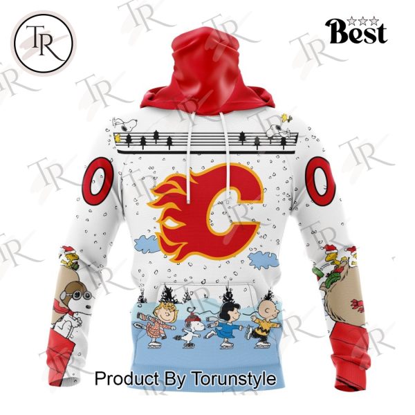 NHL Calgary Flames Special Peanuts Ice Skating Design Hoodie