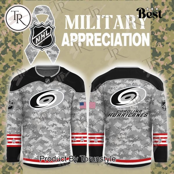 NHL Carolina Hurricanes Arctic Camo 2024 Salute to Service Club Hockey Jersey