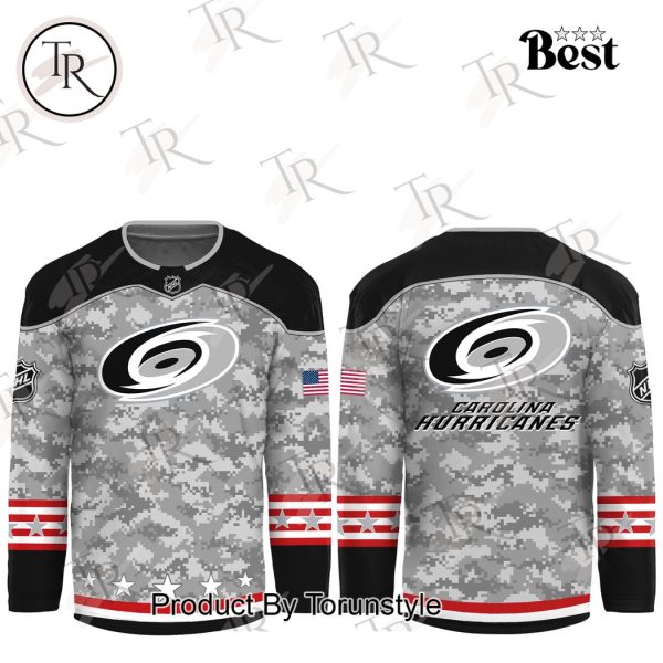 NHL Carolina Hurricanes Arctic Camo 2024 Salute to Service Club Hockey Jersey