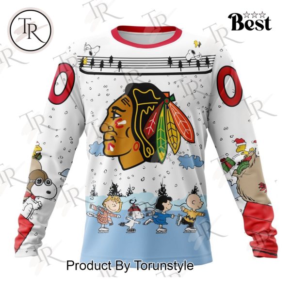 NHL Chicago Blackhawks Special Peanuts Ice Skating Design Hoodie