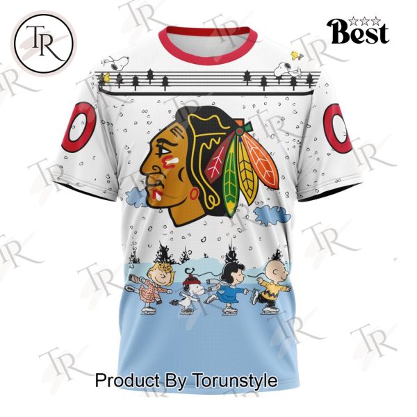 NHL Chicago Blackhawks Special Peanuts Ice Skating Design Hoodie