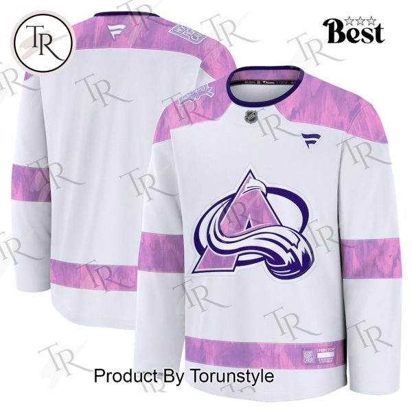 NHL Colorado Avalanche 2024 Hockey Fights Cancer Practice Jersey – White